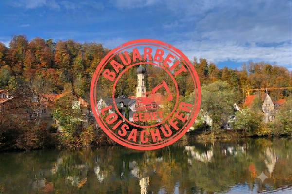 Loisachufer als Baustelle